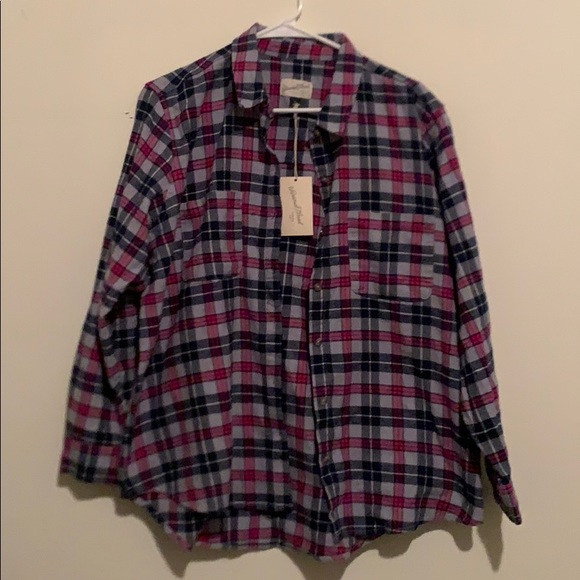 Universal Thread Tops - Purple and Pink Flannel